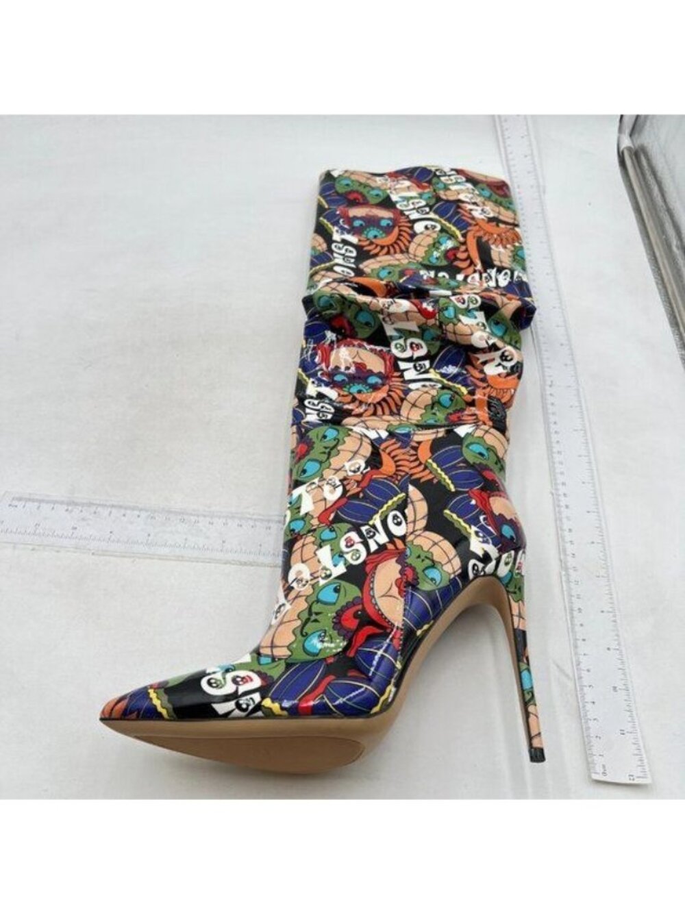 Women Versatile Stretchy Knee High Boots Stiletto High Heels Blue Red Black